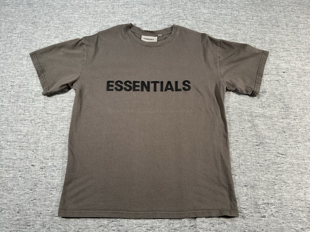 Essentials Fear Of God Shirt Mens Medium Grey Short Sleeve Cotton Crewneck